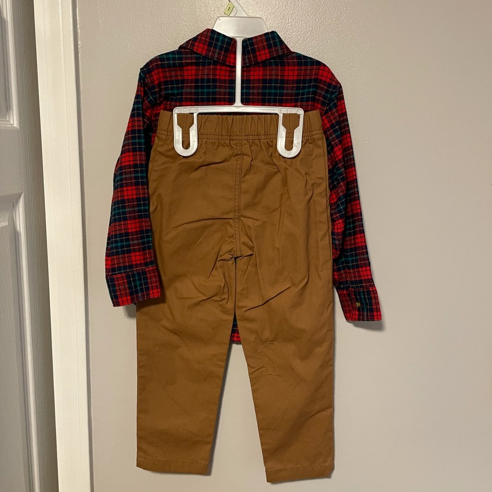 NWOT Carter’s 4T flannel matching set long sleeve long pants - Picture 2 of 4